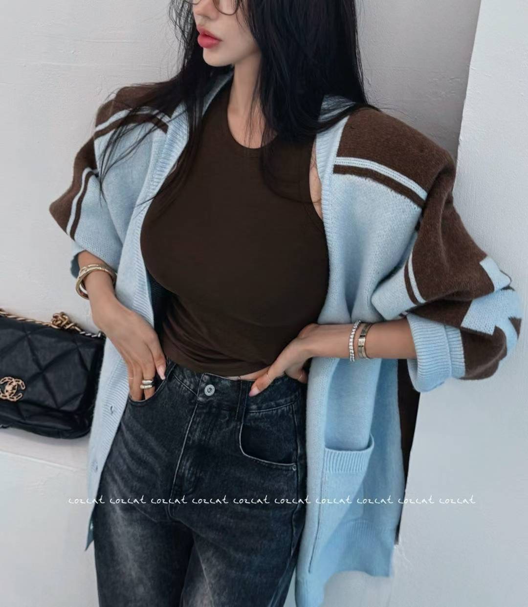 COZCAT-코즈켓-T韓國直郵㊣女裝新品職業時尚休閑針織衫開衫COZCAT針織衫圖色4