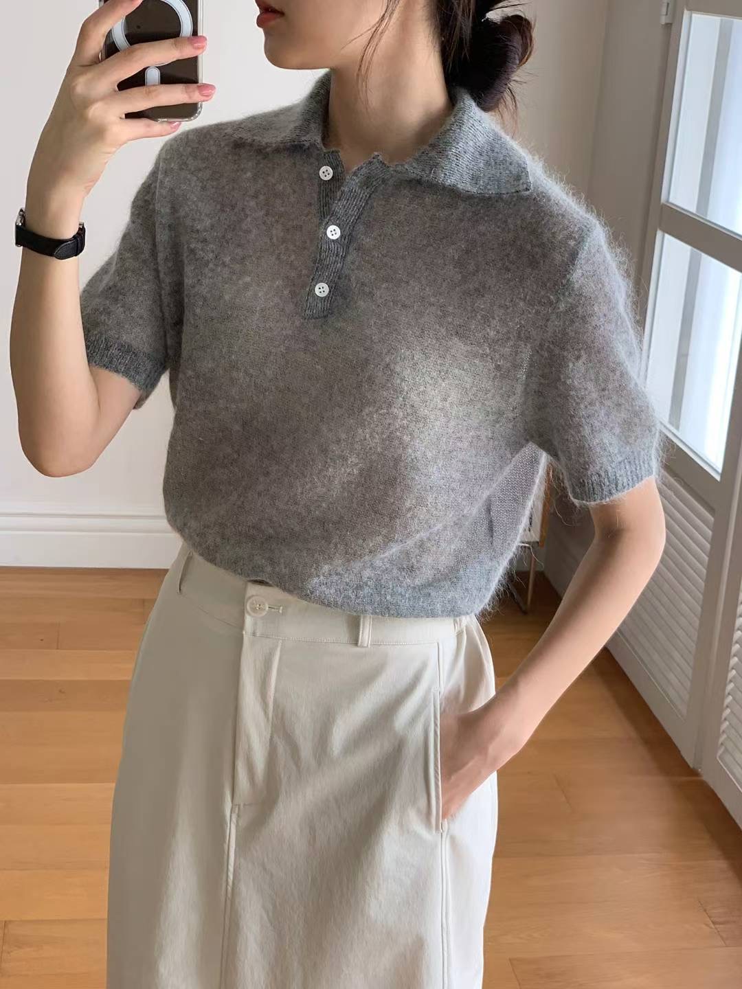 BARISTAR東大門㊣直郵女裝新品職業休閑時尚真品針織衫馬海毛BARI BARI針織衫圖色1