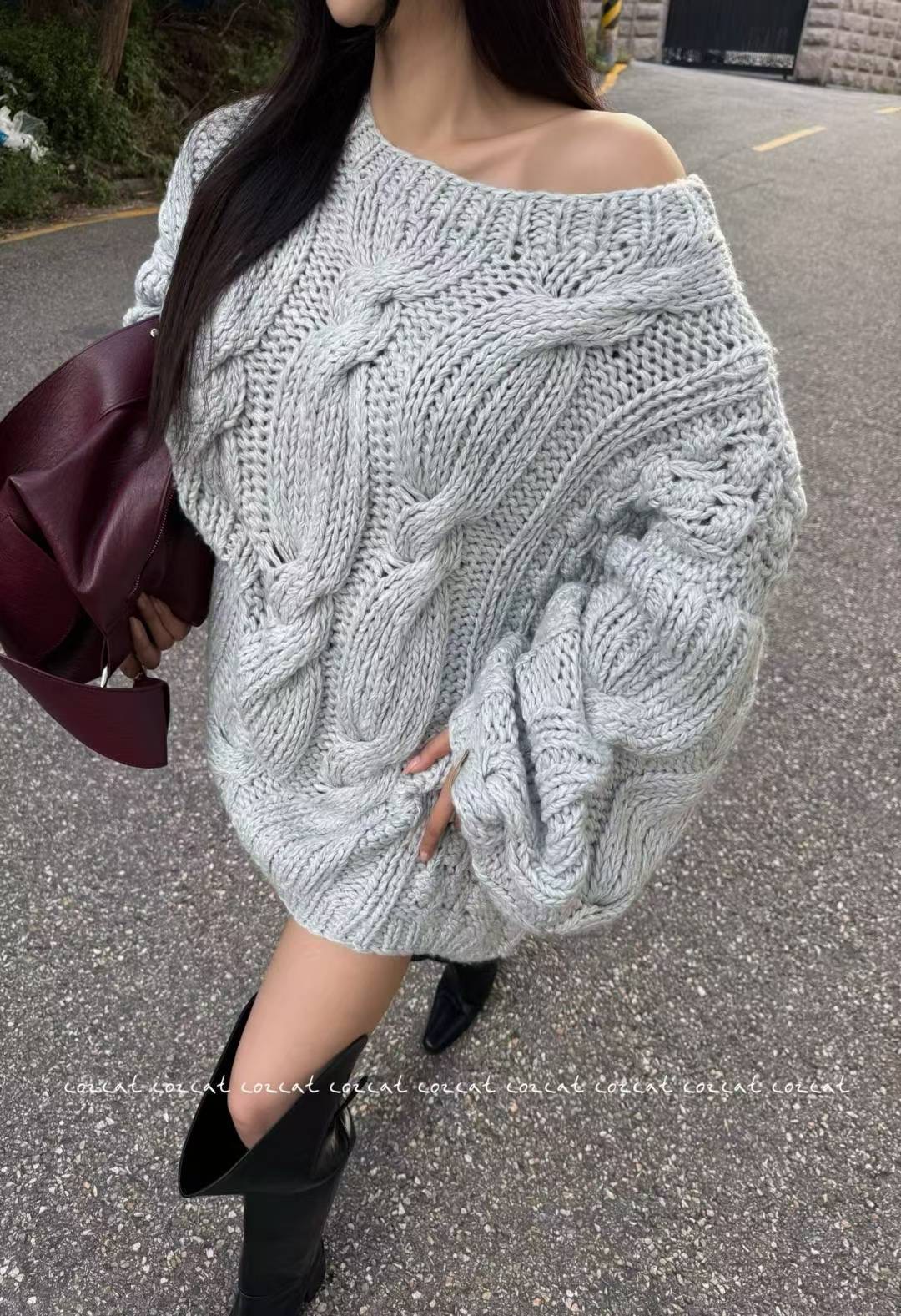 COZCAT-코즈켓-T東大門㊣代購女裝新款職業時尚毛衣手工針織COZCAT毛衣