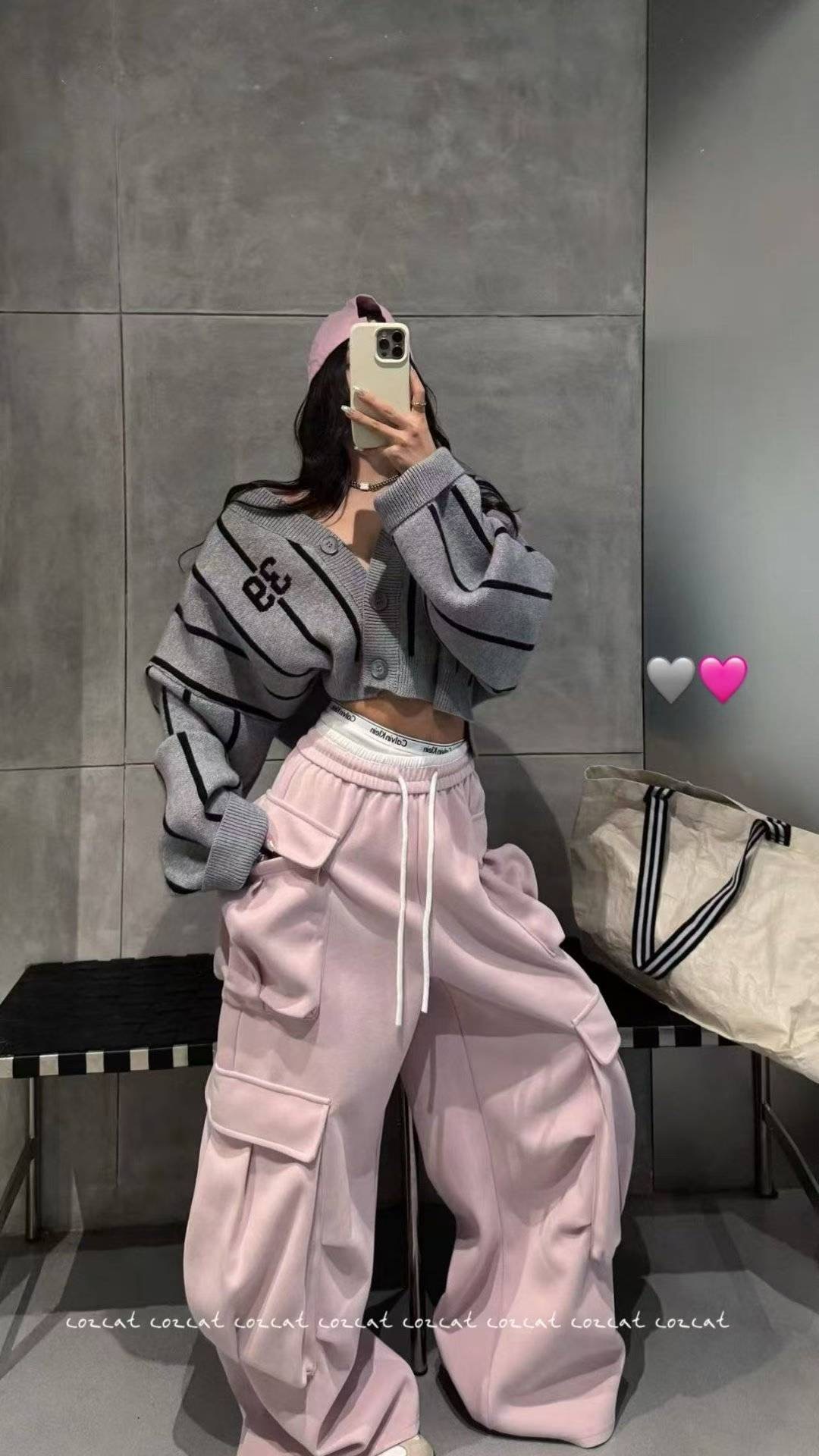 COZCAT-코즈켓-T東大門㊣直郵女裝新款職業真品針織衫條紋COZCAT針織衫圖色2