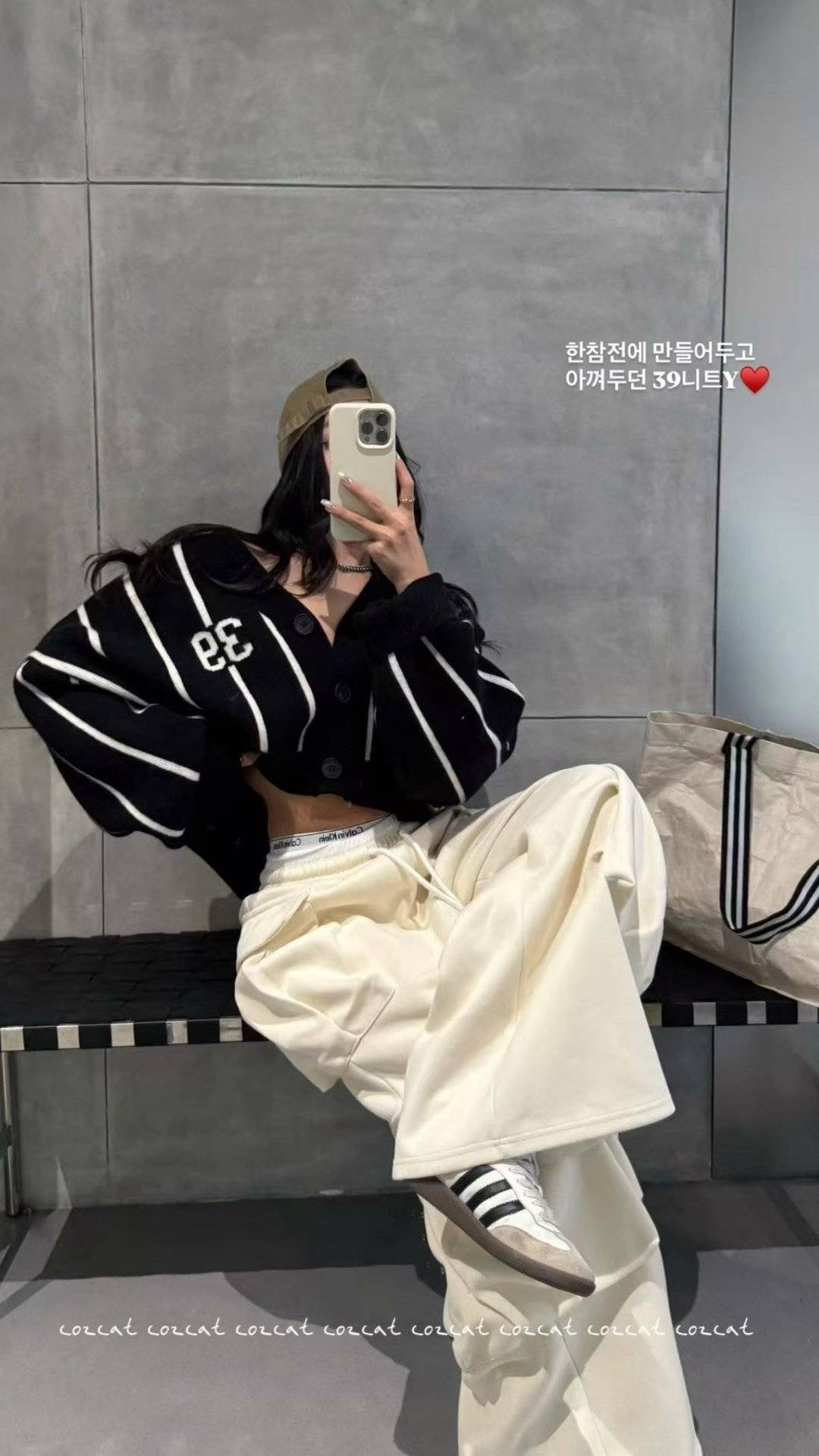 COZCAT-코즈켓-T東大門㊣直郵女裝新款職業真品針織衫條紋COZCAT針織衫圖色3