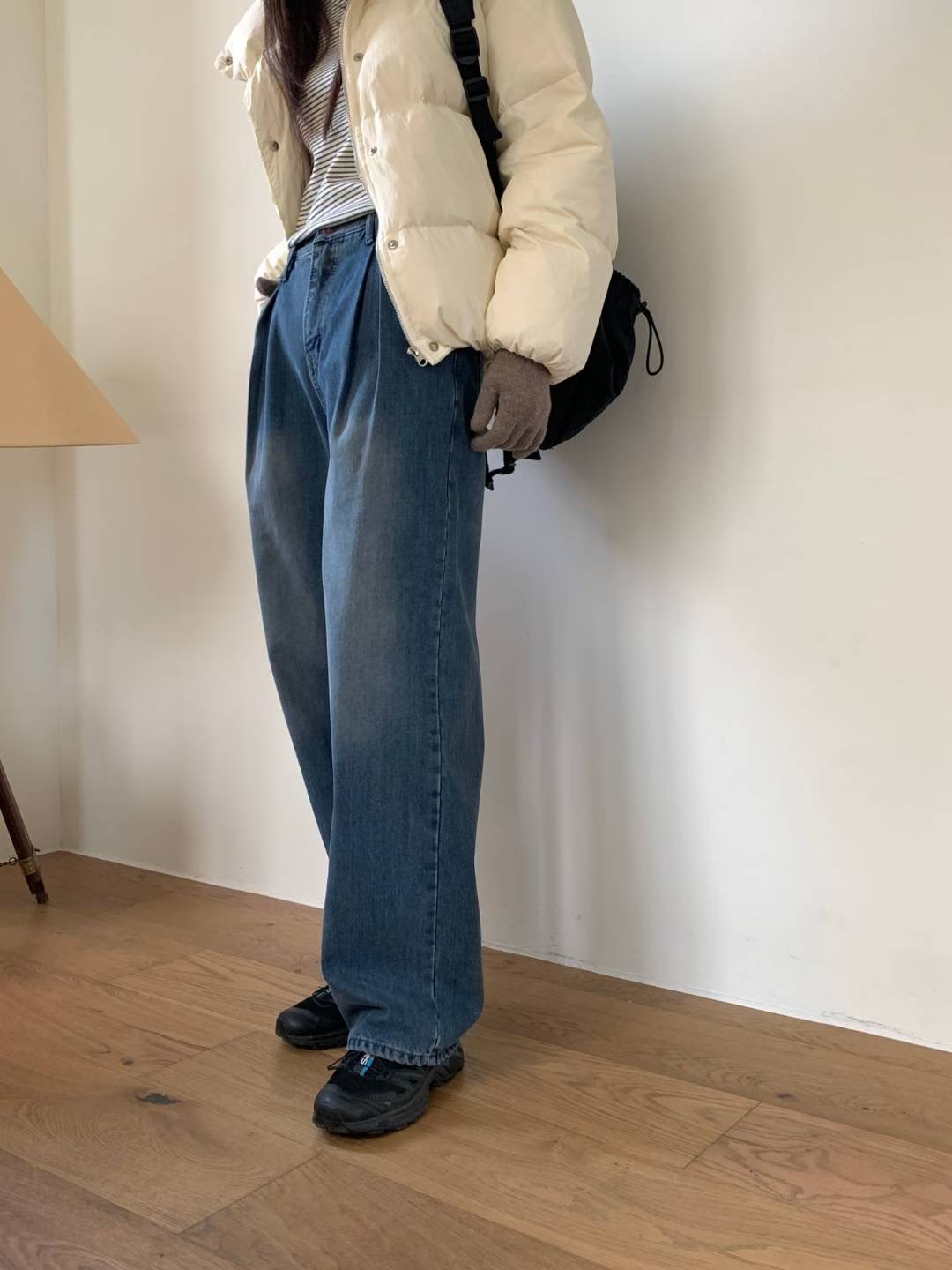 PI2韓國代購㊣女士新款職業熱賣真品休閑25秋冬人氣牛仔褲加絨Pi2牛仔褲