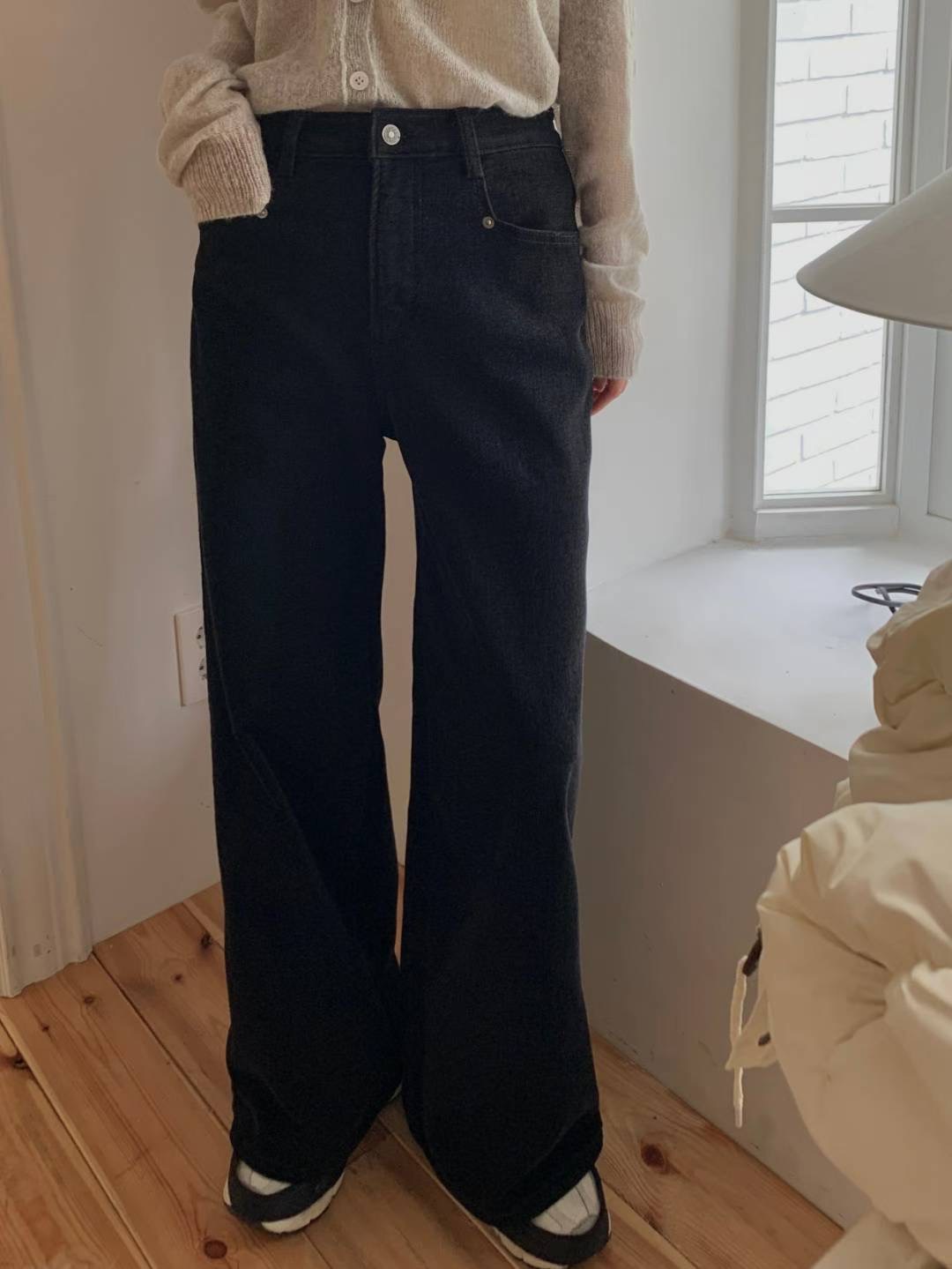 PI2東大門㊣代購女裝新品時尚真品25秋冬職業推薦牛仔褲加絨Pi2牛仔褲圖色2