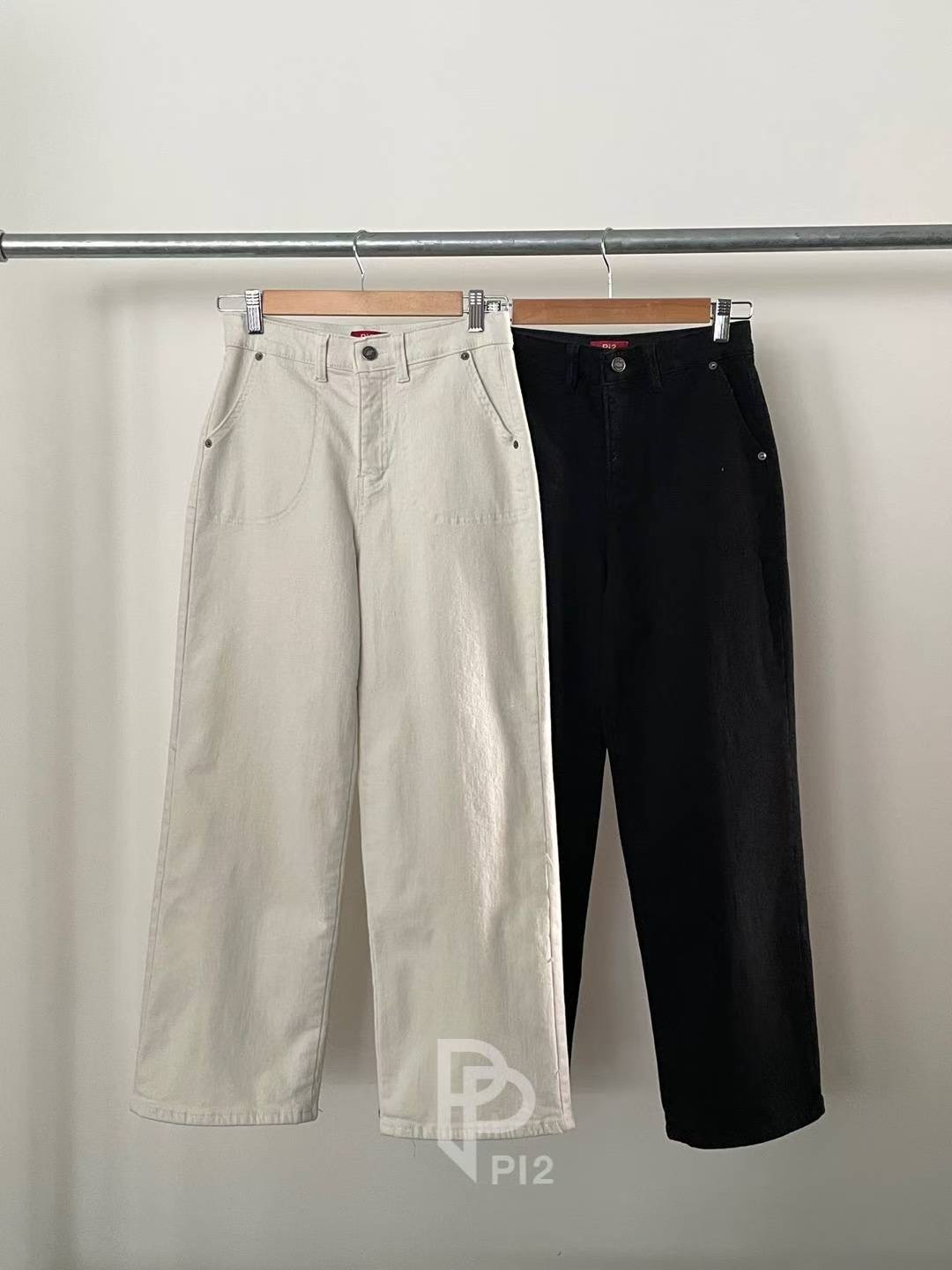 PI2東大門㊣直郵女士新品25秋冬職業真品人氣休閑牛仔褲加絨Pi2牛仔褲