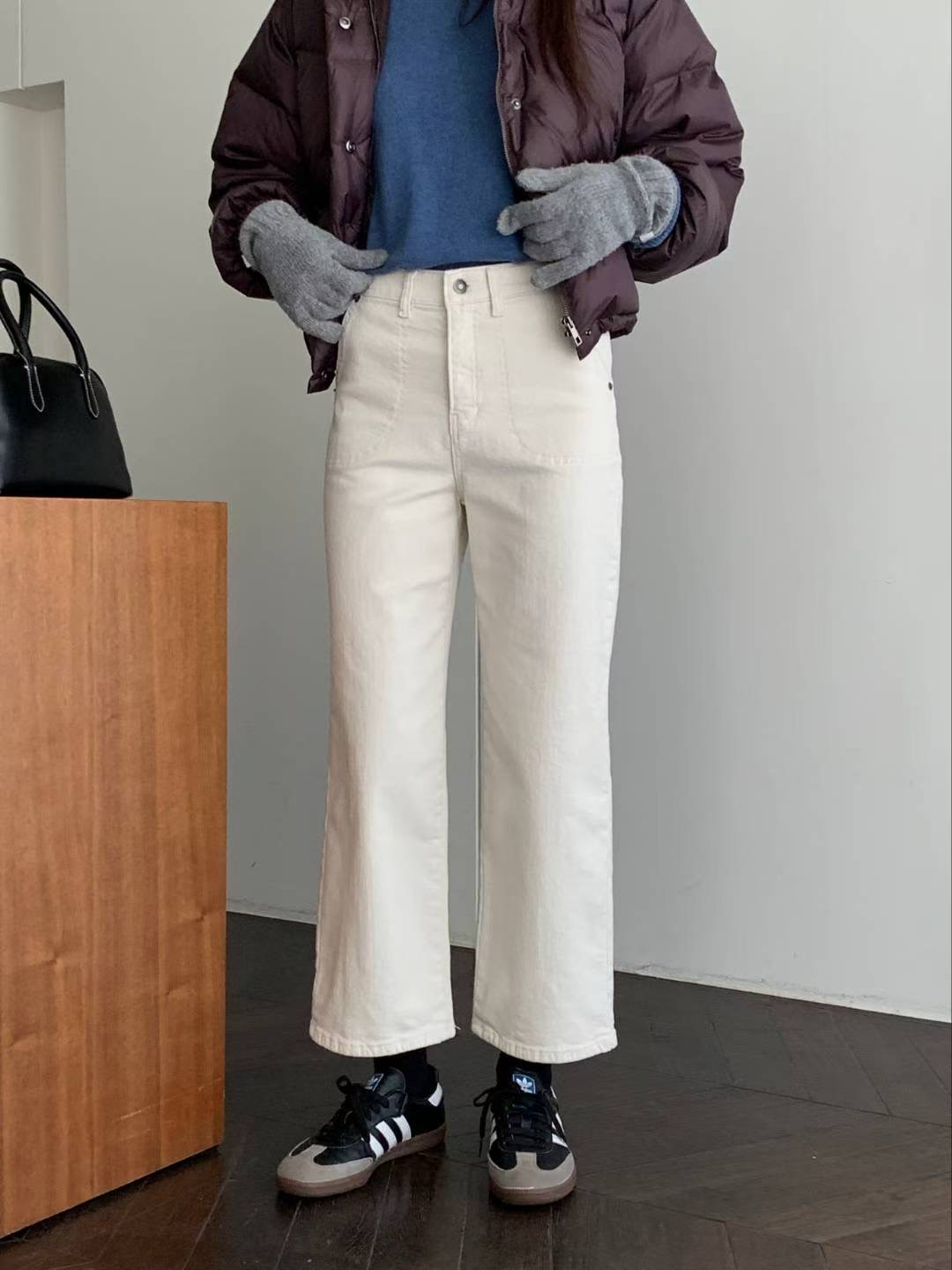 PI2東大門㊣直郵女士新品25秋冬職業真品人氣休閑牛仔褲加絨Pi2牛仔褲