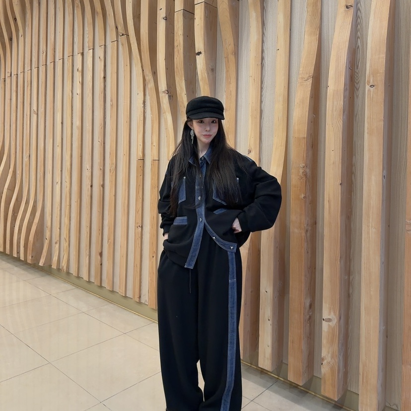 PALETTE-Q東大門㊣代購女裝新品職業休閑人氣熱賣休閑褲拼色PALETTE休閑褲