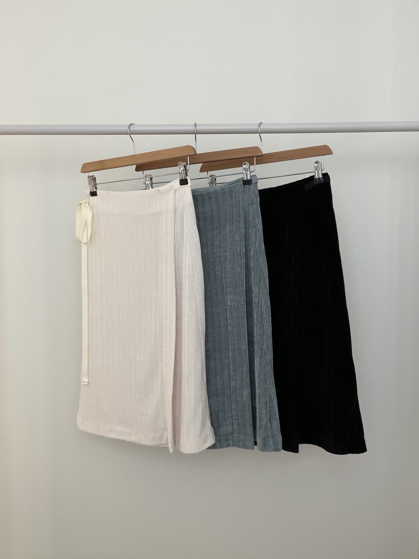 RE:OPENING韓國直郵㊣女裝新品25秋冬時尚半身裙中短裙天鵝絨RE:OPENING半身裙/中短裙