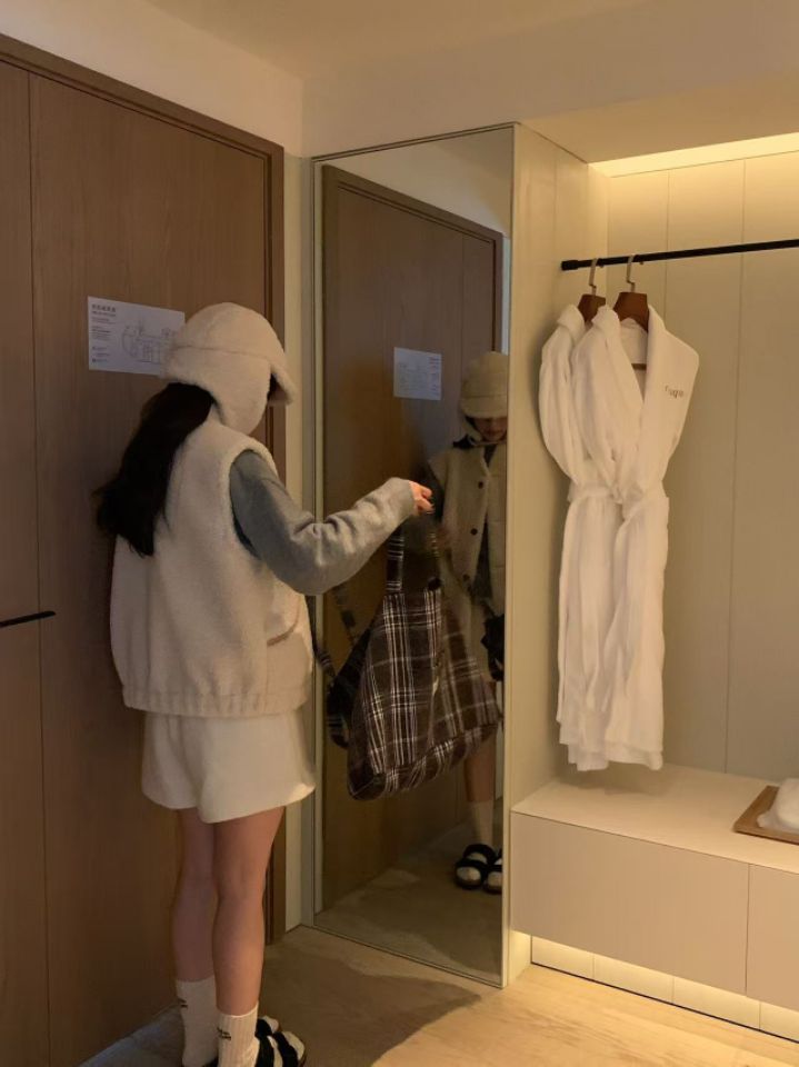 STAY HERE東大門㊣直郵女士新品25秋冬推薦單肩斜跨包格紋STAY HERE單肩/斜跨包