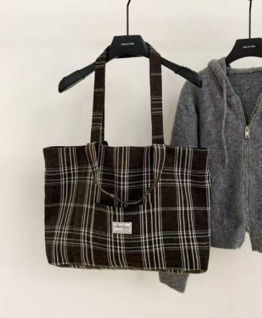 STAY HERE東大門㊣直郵女士新品25秋冬推薦單肩斜跨包格紋STAY HERE單肩/斜跨包圖色2