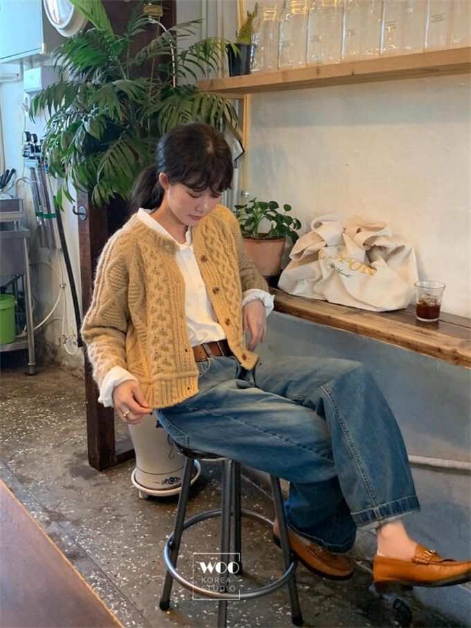 STAY HERE東大門㊣實拍女士新款25秋冬推薦真品熱賣針織衫STAY HERE針織衫