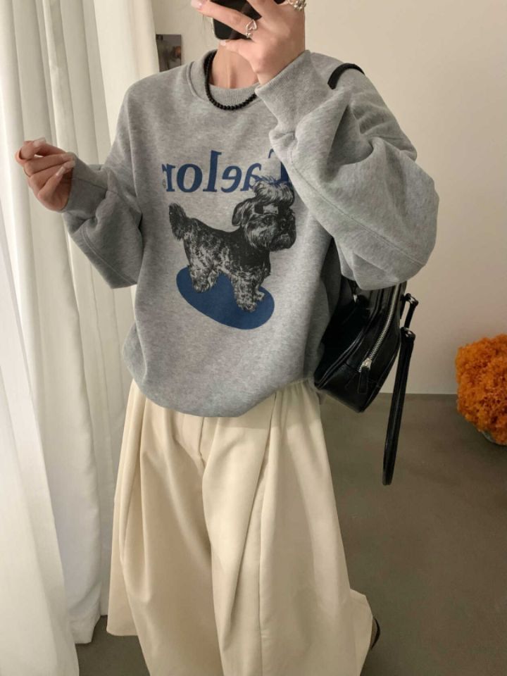 STAY HERE韓國代購㊣女士新品推薦25秋冬休閑職業真品衛衣STAY HERE衛衣圖色2