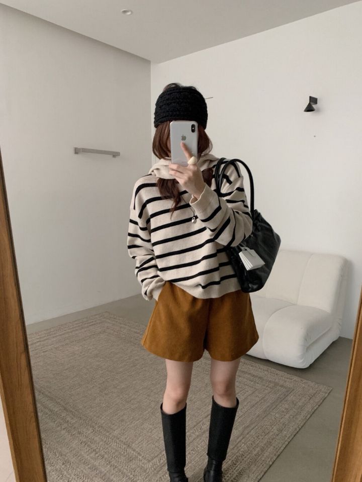 STAY HERE東大門㊣直郵女士新款推薦人氣休閑25秋冬時尚短褲STAY HERE短褲