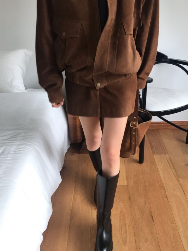 STAY HERE東大門㊣實拍女裝新款休閑職業熱賣25秋冬套裝絨面革STAY HERE套裝
