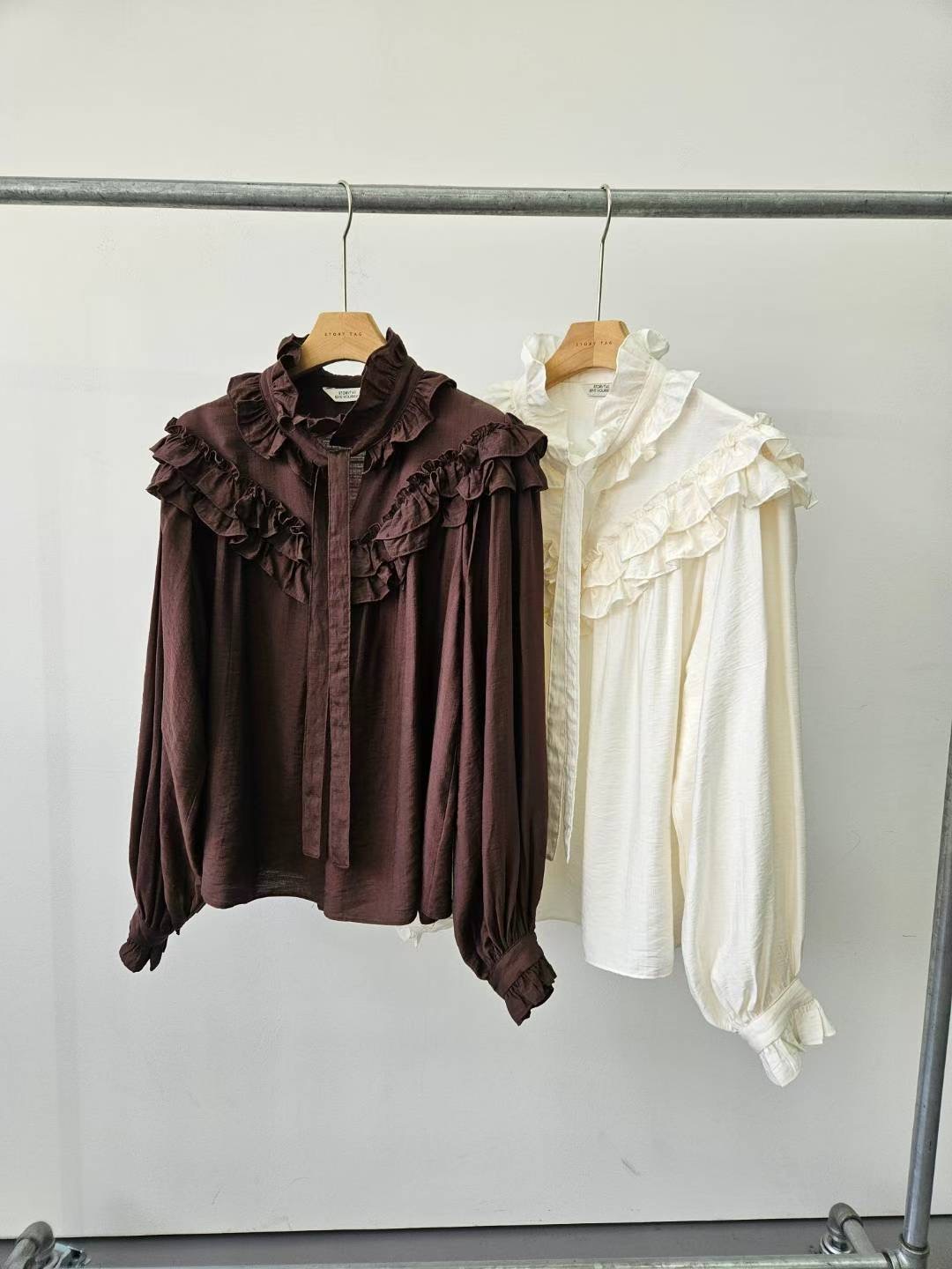 STORY TAG韓國直郵㊣女士新款休閑熱賣真品職業襯衫蕾絲衫STORY TAG襯衫/蕾絲衫