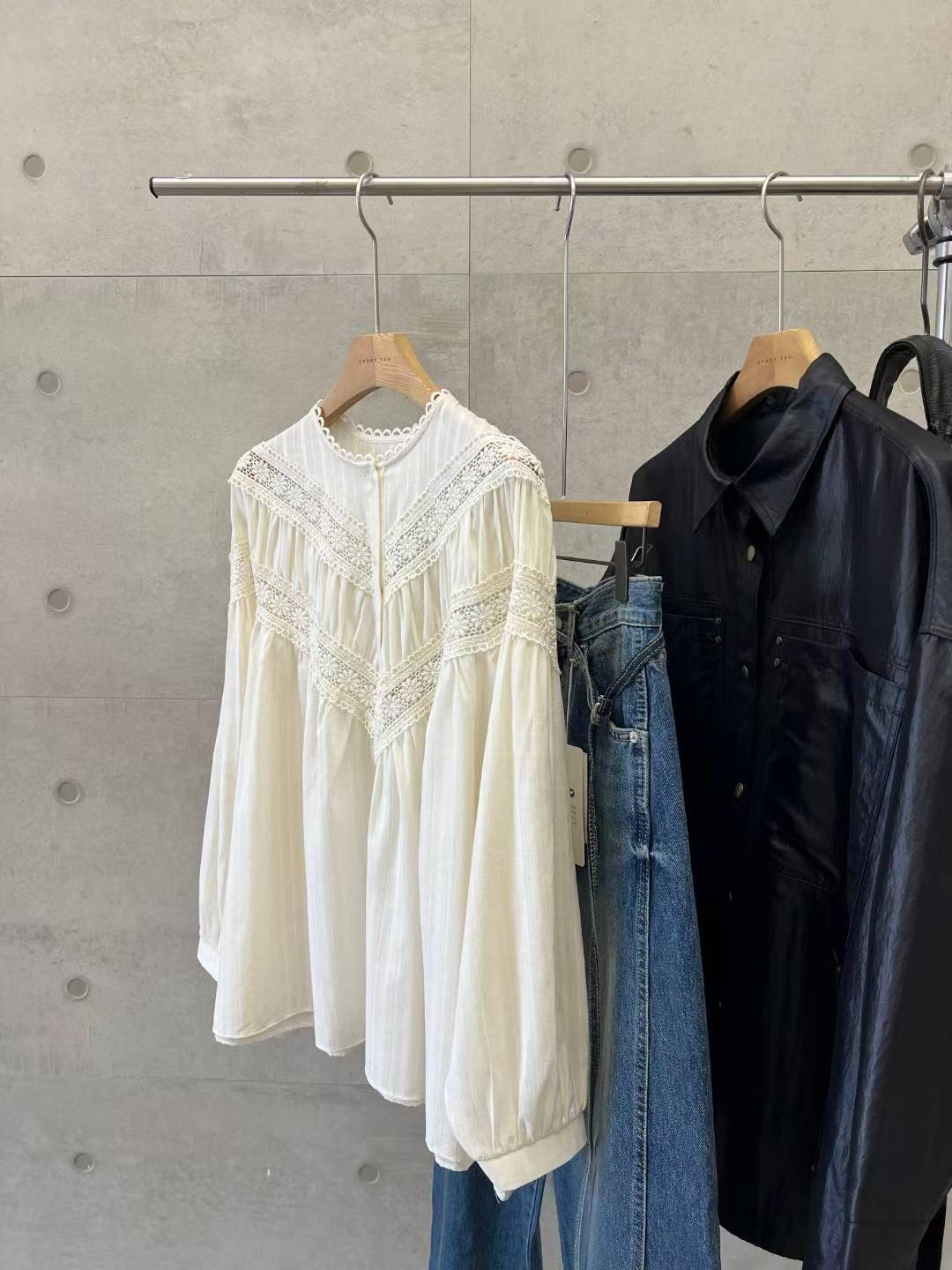 STORY TAG東大門㊣代購女士新品職業25秋冬人氣襯衫蕾絲衫STORY TAG襯衫/蕾絲衫圖色3