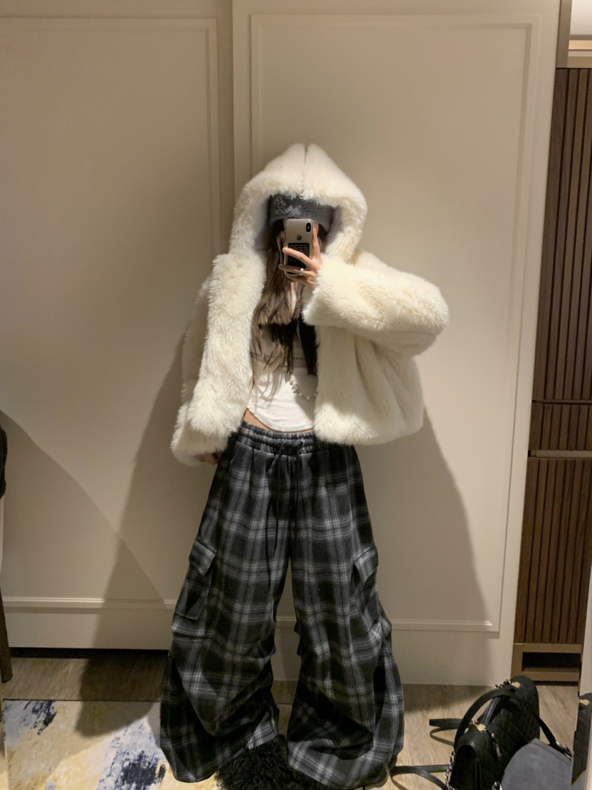 VIRKIN東大門㊣實拍女士新款25秋冬推薦時尚熱賣休閑褲格紋VIRKIN休閑褲