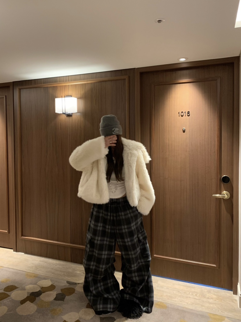 VIRKIN東大門㊣實拍女士新款25秋冬推薦時尚熱賣休閑褲格紋VIRKIN休閑褲