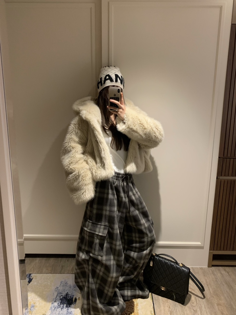 VIRKIN東大門㊣實拍女士新款25秋冬推薦時尚熱賣休閑褲格紋VIRKIN休閑褲