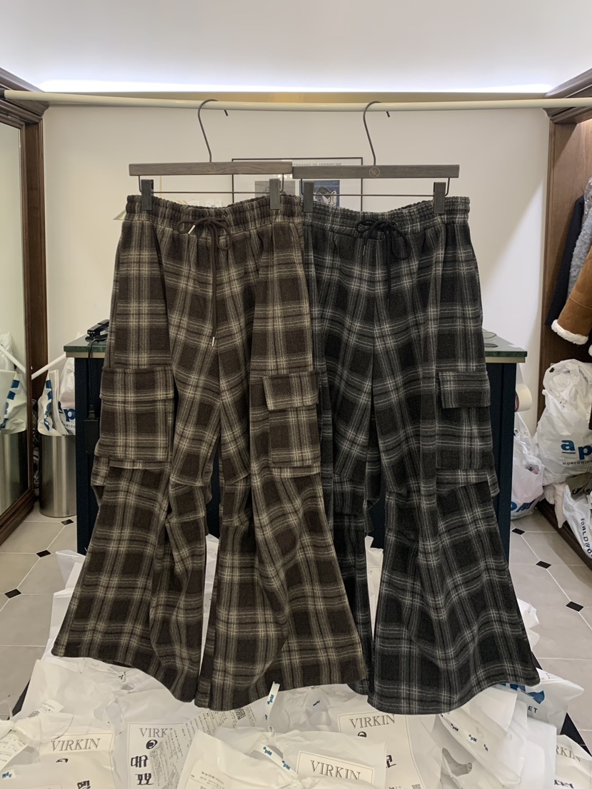 VIRKIN東大門㊣實拍女士新款25秋冬推薦時尚熱賣休閑褲格紋VIRKIN休閑褲