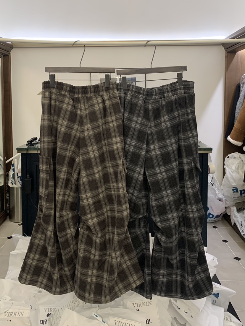 VIRKIN東大門㊣實拍女士新款25秋冬推薦時尚熱賣休閑褲格紋VIRKIN休閑褲