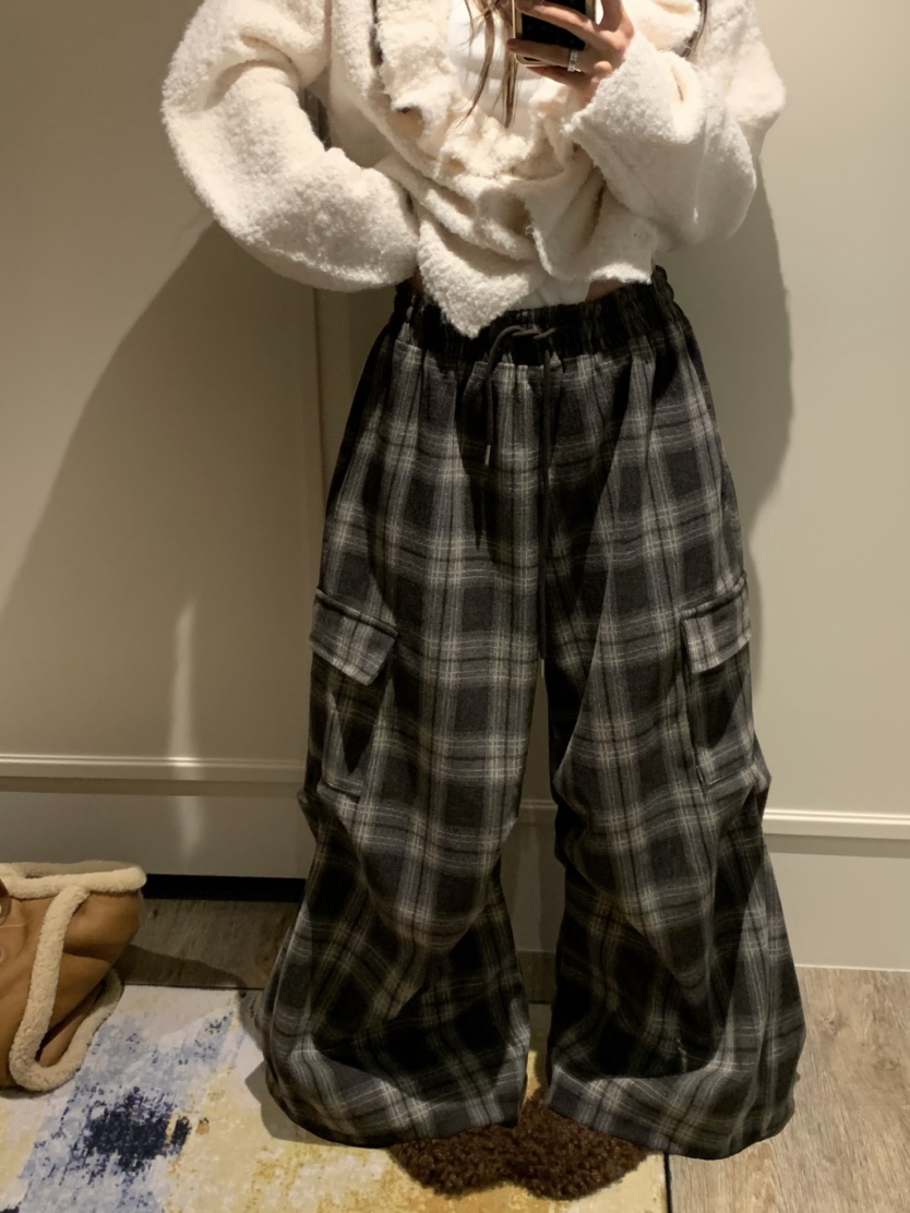 VIRKIN東大門㊣實拍女士新款25秋冬推薦時尚熱賣休閑褲格紋VIRKIN休閑褲圖色2