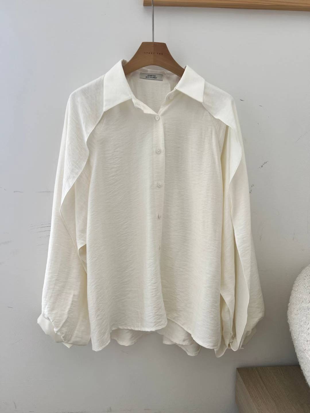 STORY TAG韓國代購㊣女士新品25秋冬熱賣休閑職業襯衫蕾絲衫STORY TAG襯衫/蕾絲衫圖色1