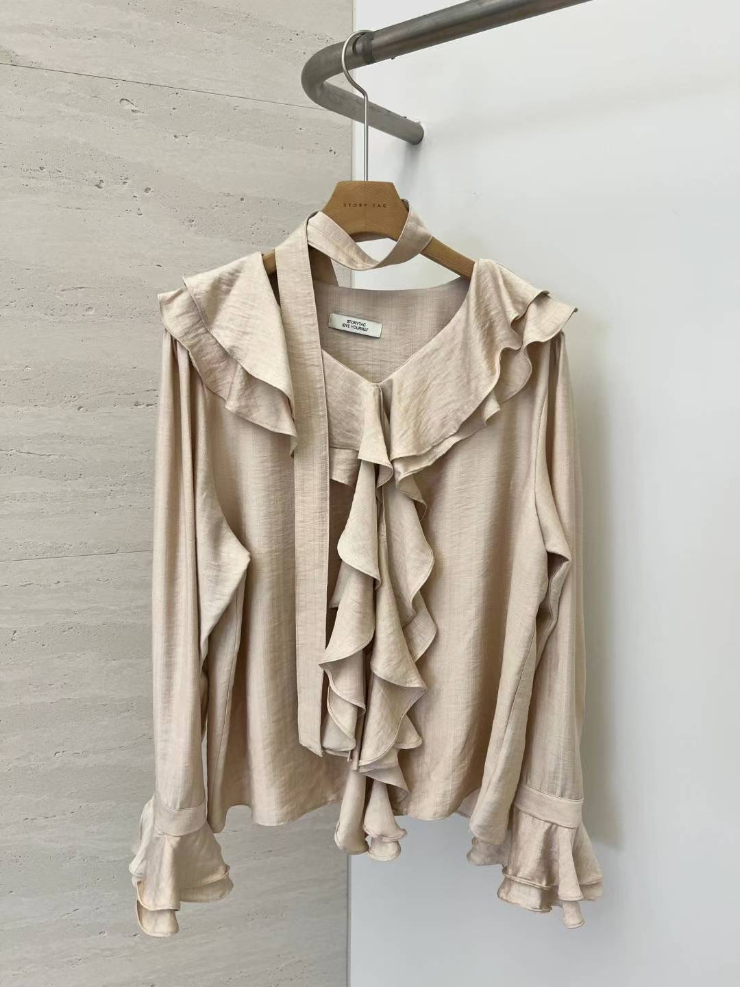 STORY TAG東大門㊣實拍女士新品熱賣推薦襯衫蕾絲衫含脖帶STORY TAG襯衫/蕾絲衫圖色2