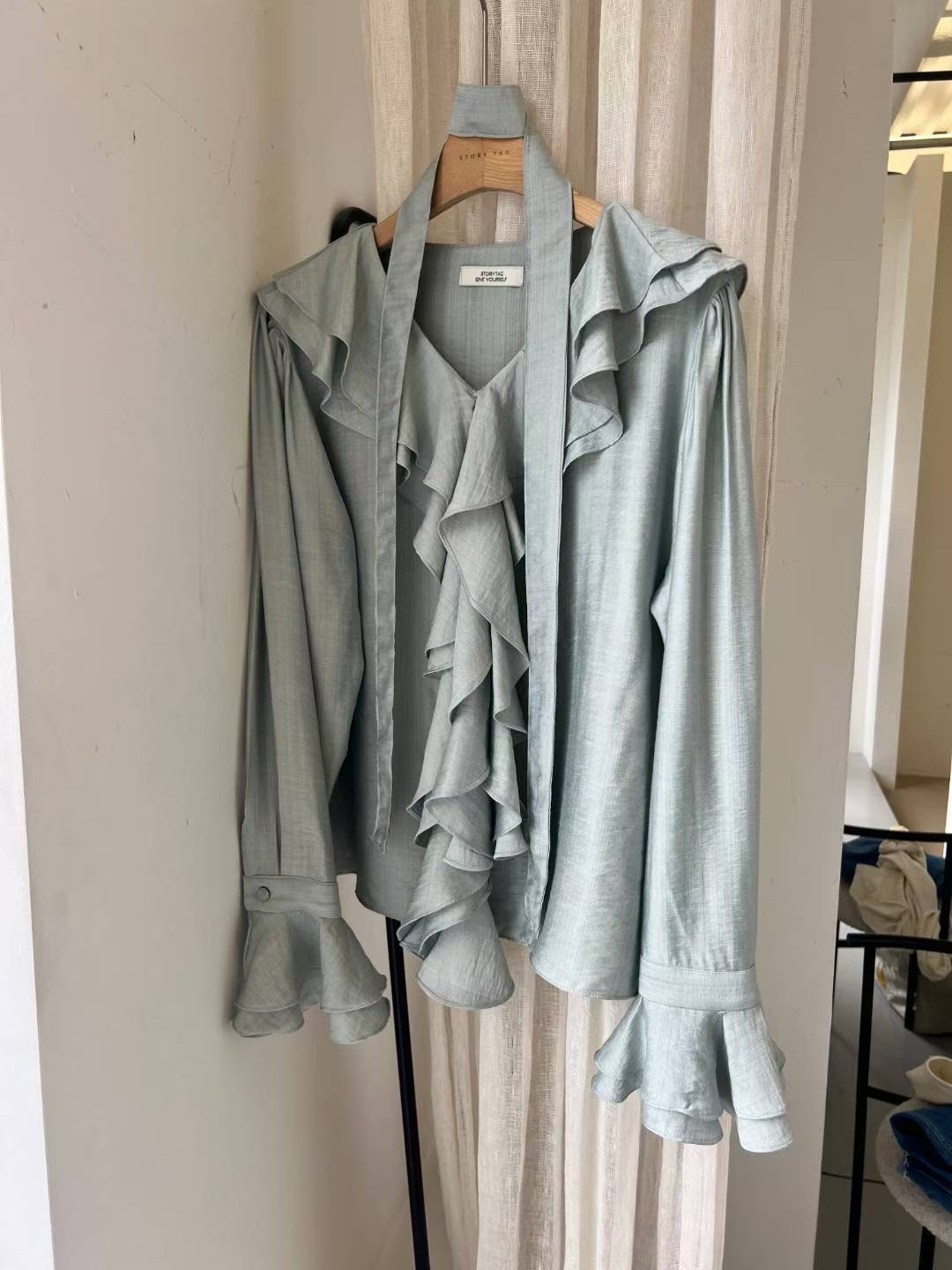 STORY TAG東大門㊣實拍女士新品熱賣推薦襯衫蕾絲衫含脖帶STORY TAG襯衫/蕾絲衫圖色3