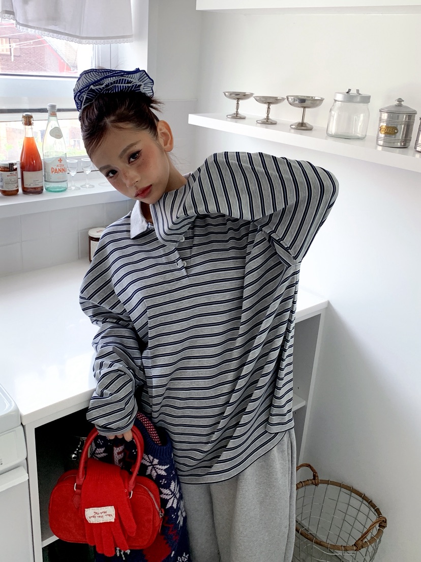 OURWAVE/OUR ROOM韓國直郵㊣女裝新款真品職業25秋冬長袖T恤Our Wave/Our Room長袖T恤