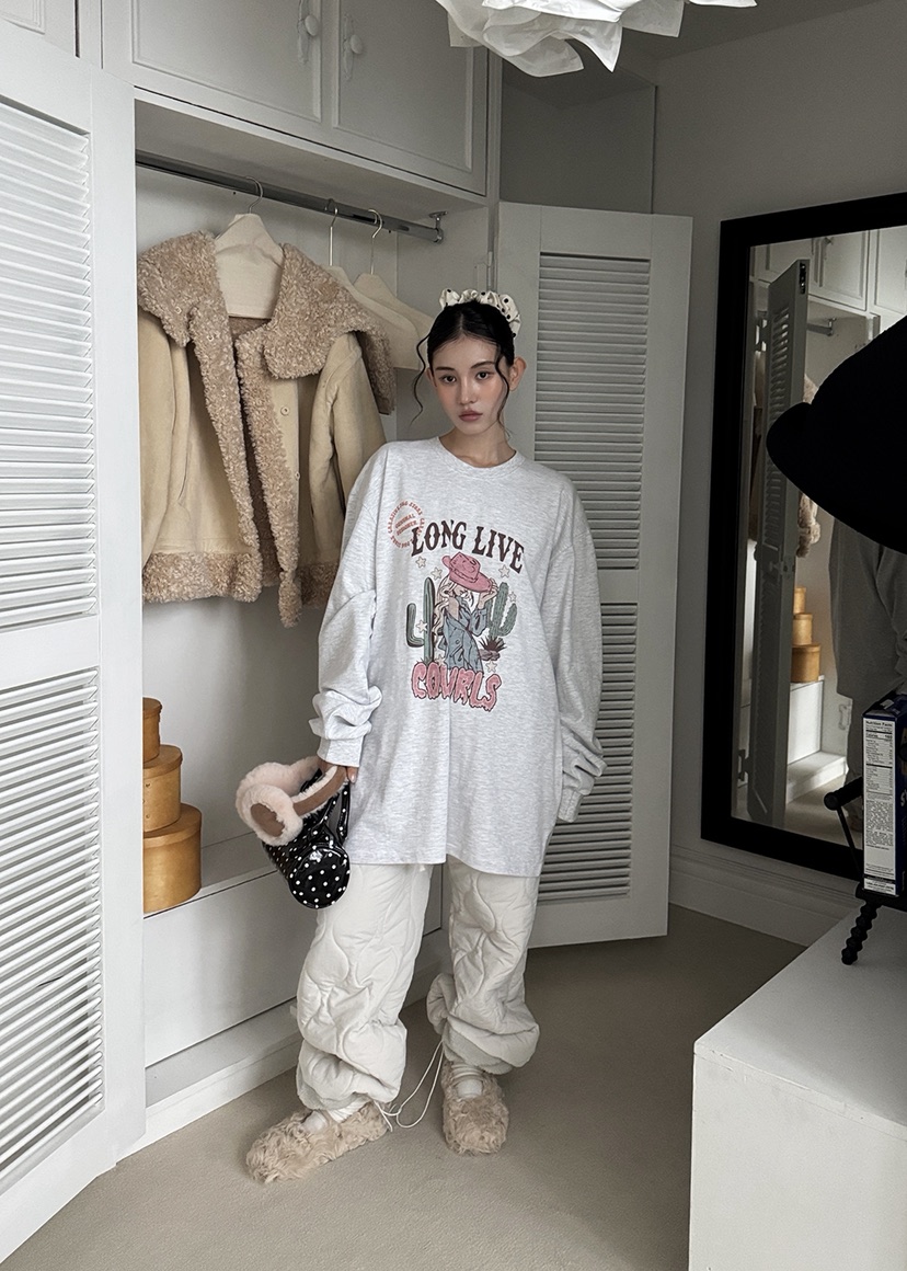 OURWAVE/OUR ROOM韓國直郵㊣女裝新品真品職業推薦長袖T恤Our Wave/Our Room長袖T恤