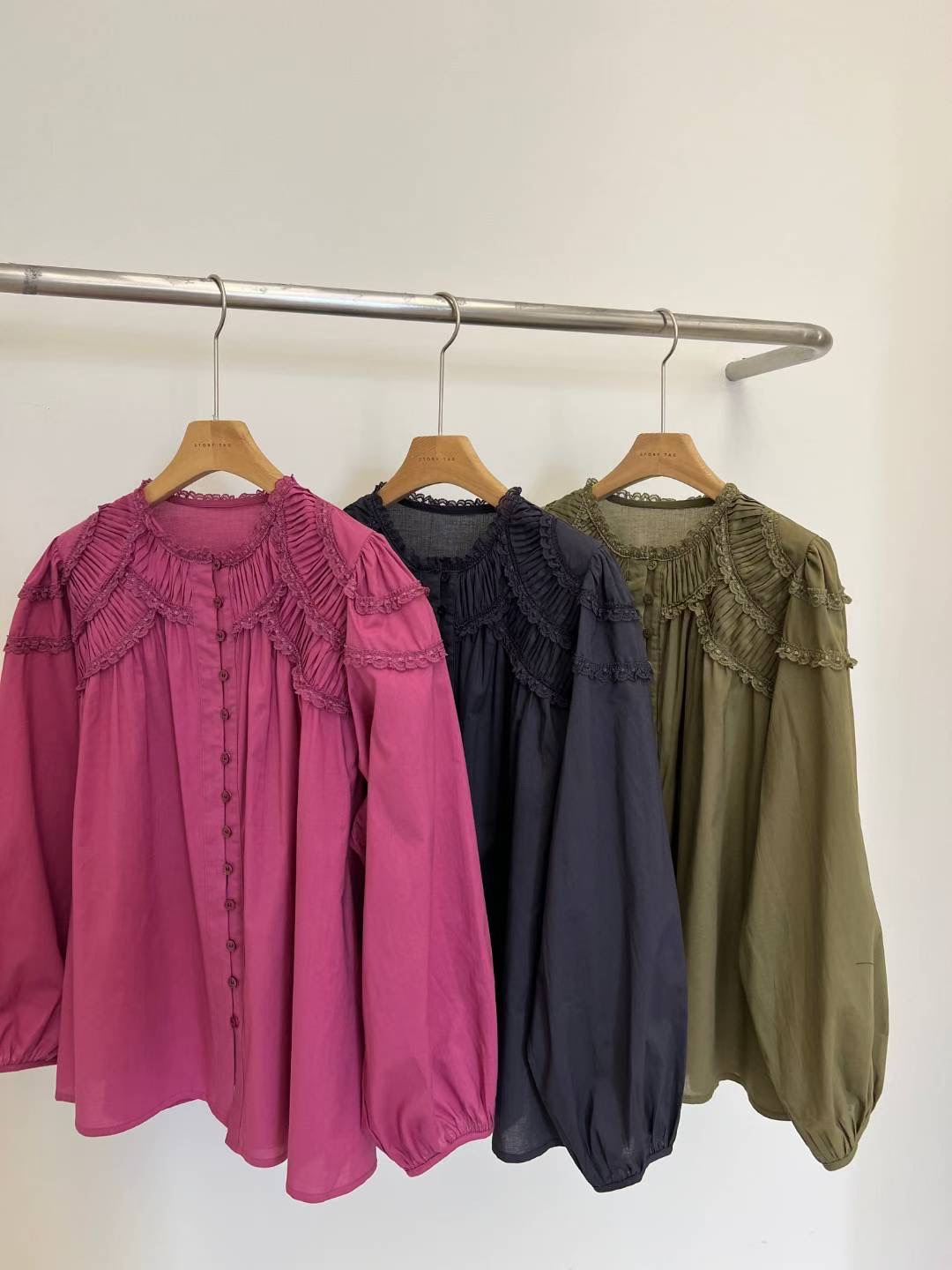 STORY TAG韓國直郵㊣女士新款25秋冬職業真品人氣襯衫蕾絲衫STORY TAG襯衫/蕾絲衫圖色2左二色