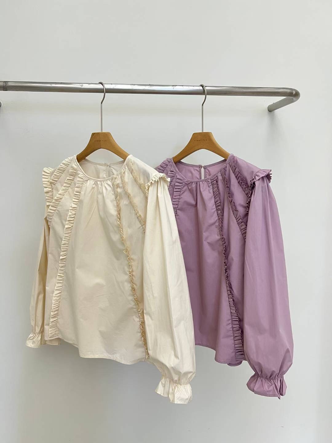 STORY TAG東大門㊣代購女士新品熱賣時尚真品25秋冬襯衫蕾絲衫STORY TAG襯衫/蕾絲衫圖色2左二色