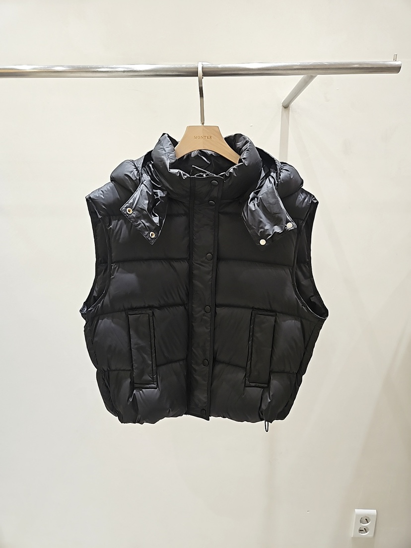 MONTER東大門㊣直郵女裝新款25秋冬真品馬甲可拆卸連帽鵝絨MONTER馬甲圖色2