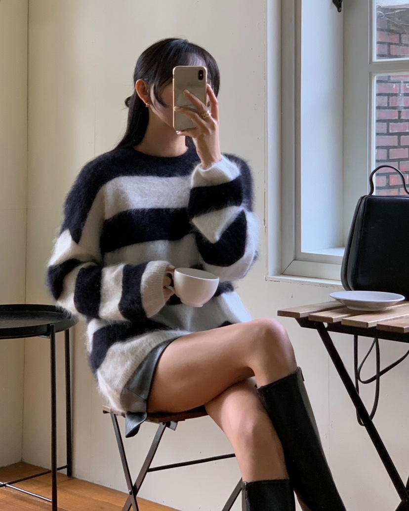 MONTER東大門㊣代購女裝新品時尚休閑25秋冬人氣針織衫羊毛MONTER針織衫