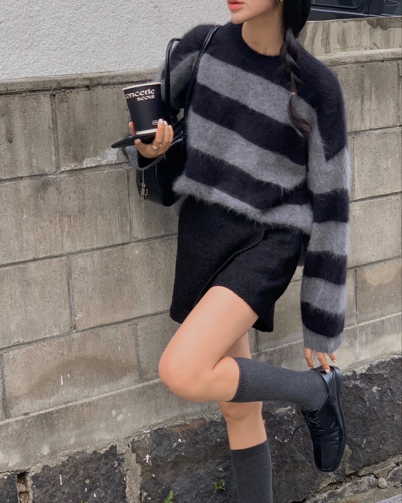 MONTER東大門㊣代購女裝新品時尚休閑25秋冬人氣針織衫羊毛MONTER針織衫