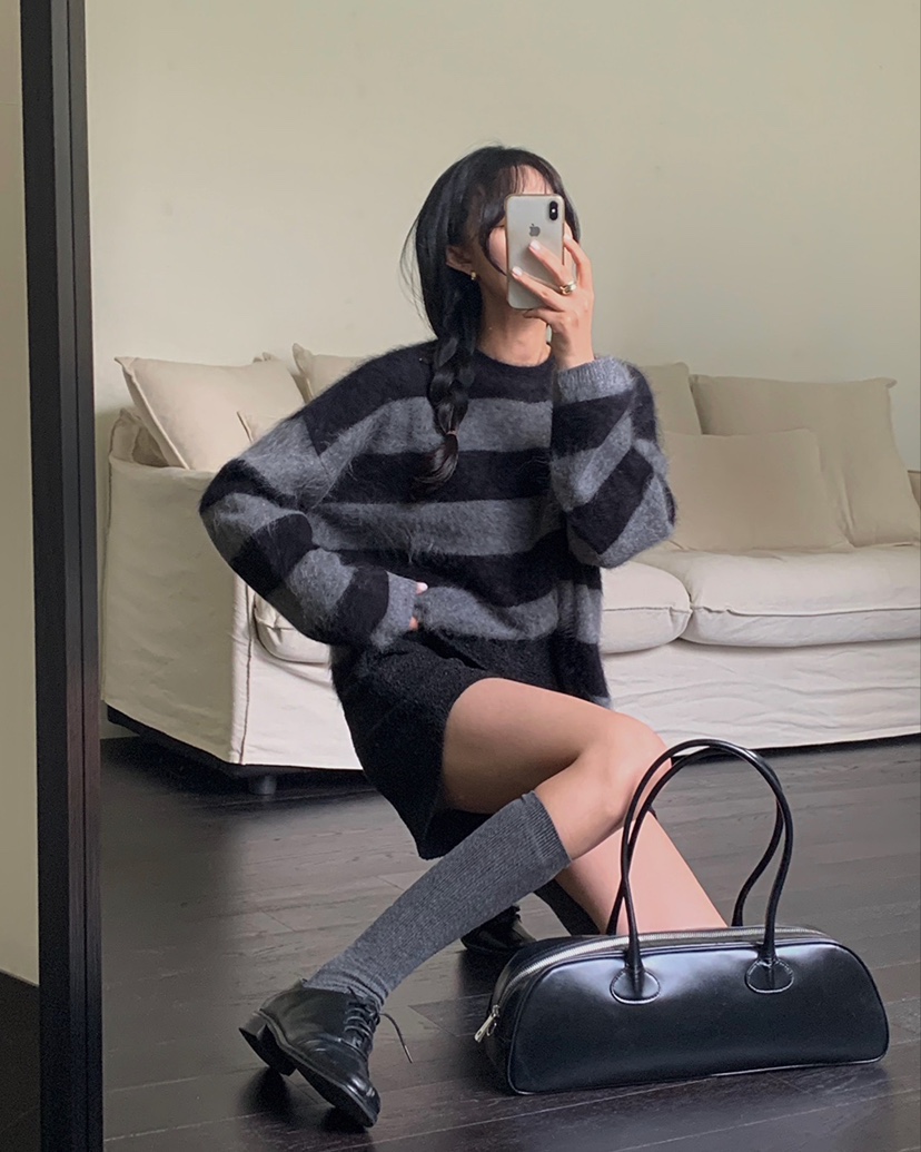 MONTER東大門㊣代購女裝新品時尚休閑25秋冬人氣針織衫羊毛MONTER針織衫