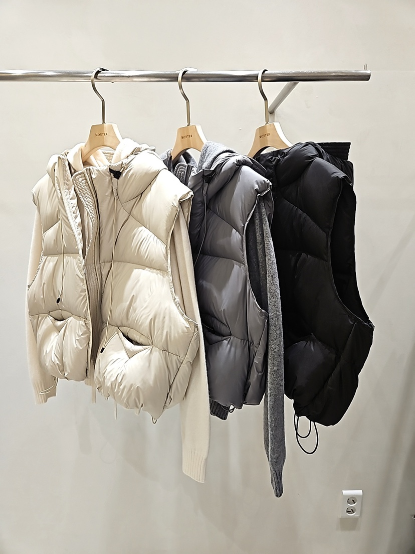 MONTER東大門㊣直郵女士新款真品推薦休閑馬甲不含內搭鵝絨MONTER馬甲