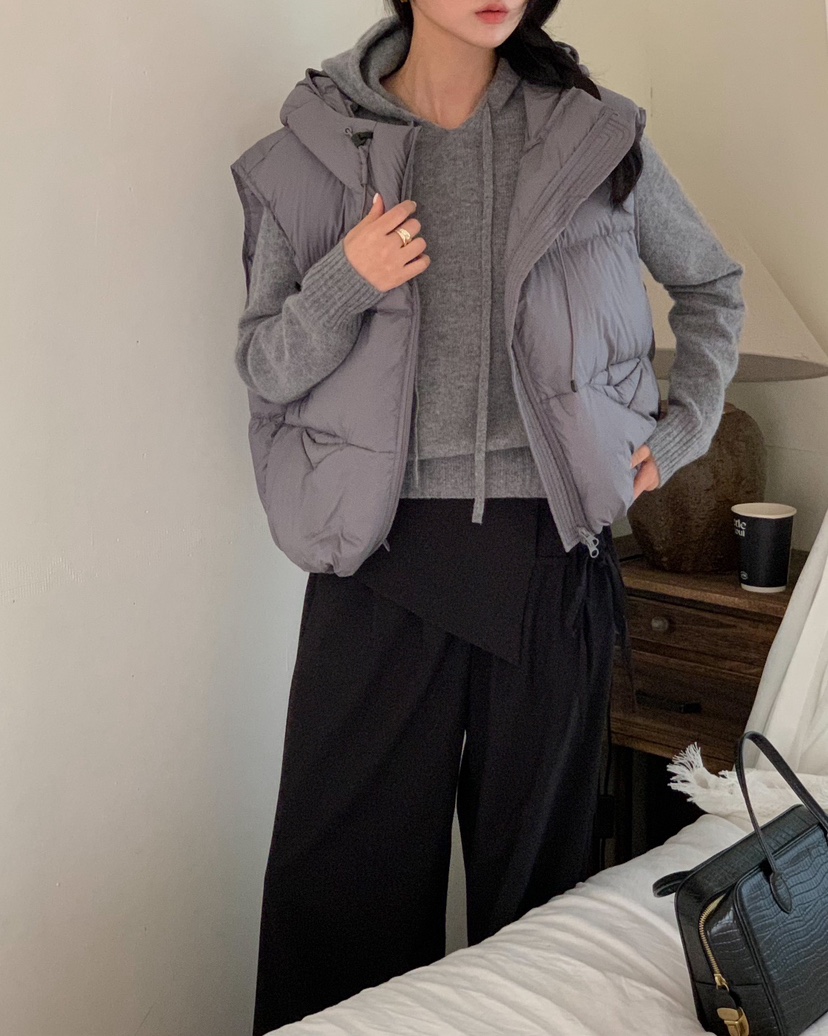 MONTER東大門㊣直郵女士新款真品推薦休閑馬甲不含內搭鵝絨MONTER馬甲