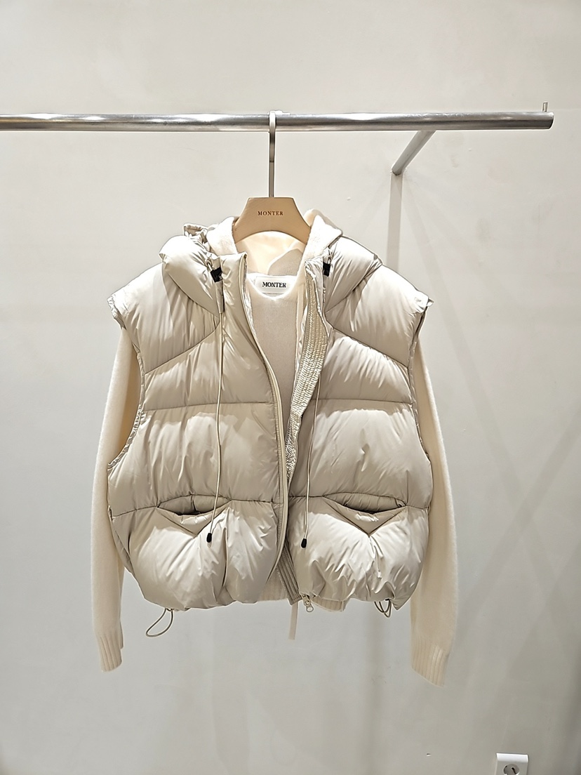 MONTER東大門㊣直郵女士新款真品推薦休閑馬甲不含內搭鵝絨MONTER馬甲圖色1