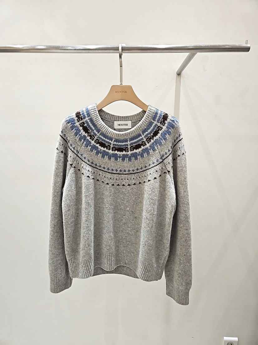 MONTER東大門㊣代購女裝新品休閑推薦時尚職業人氣真品針織衫MONTER針織衫圖色1