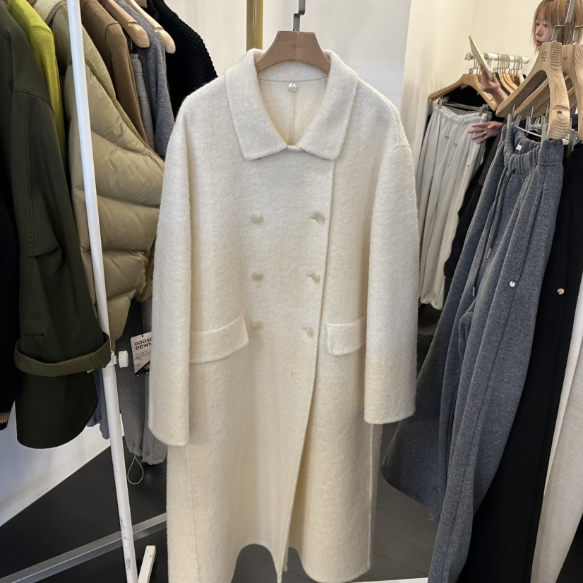 EGG東大門㊣直郵女裝新品人氣真品25秋冬熱賣中長款大衣羊駝EGG-訂貨周期長中長款大衣圖色1