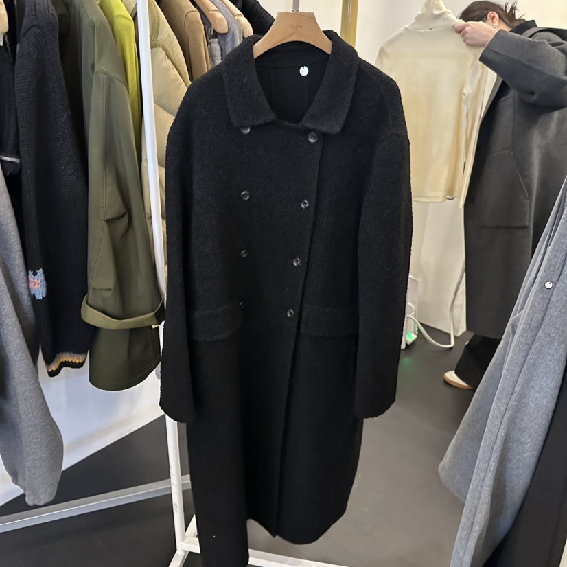 EGG東大門㊣直郵女裝新品人氣真品25秋冬熱賣中長款大衣羊駝EGG-訂貨周期長中長款大衣圖色2