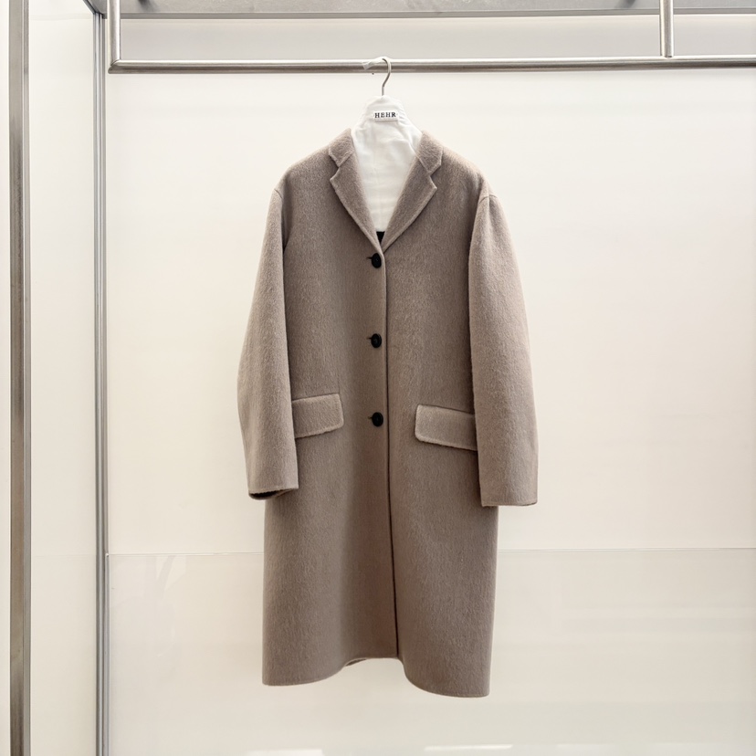 HEHR韓國直郵㊣女裝新品25秋冬真品熱賣中長款大衣手工制作hehr-AUTOMNE中長款大衣圖色1
