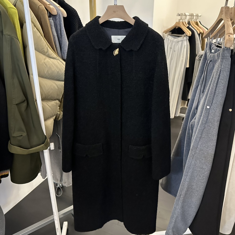 EGG東大門㊣直郵女士新品推薦人氣職業熱賣真品時尚中長款大衣EGG-訂貨周期長中長款大衣圖色2