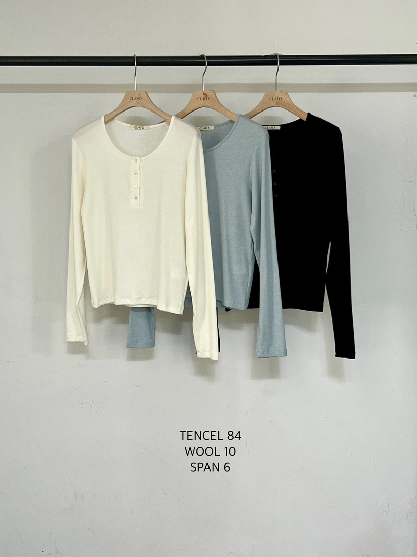 CLAFO韓國代購㊣女裝新款休閑25秋冬時尚推薦人氣真品長袖T恤CLAFO長袖T恤