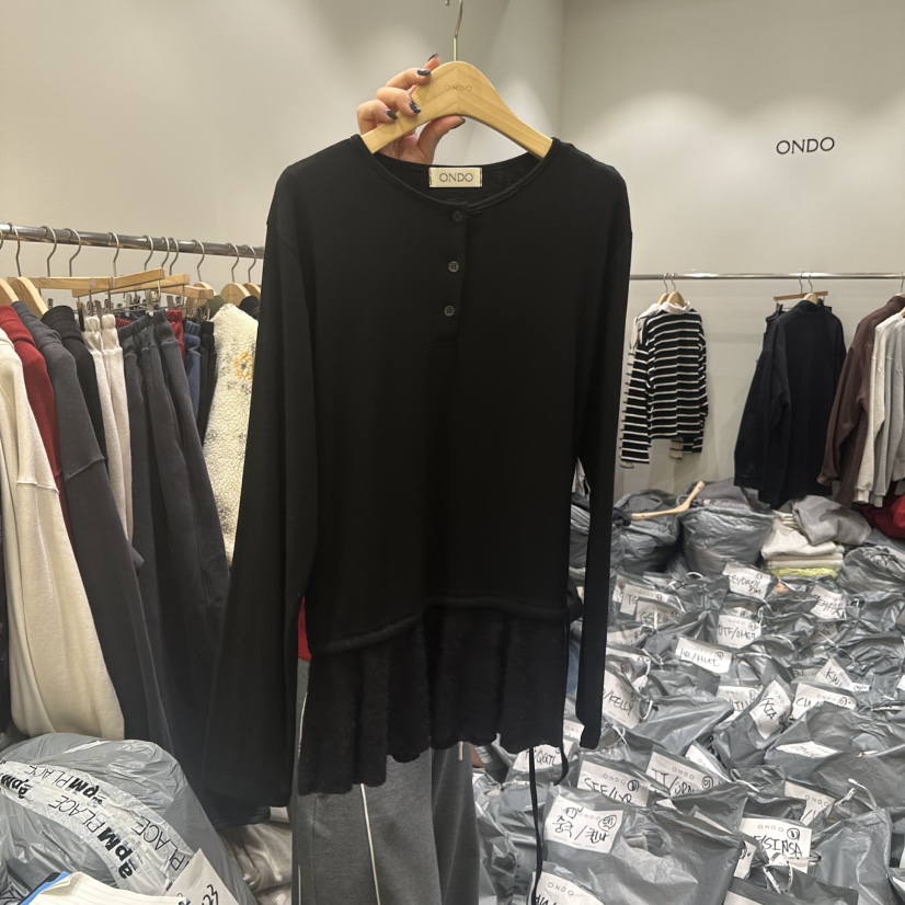 ONDO-P韓國直郵㊣女士新款休閑人氣時尚職業熱賣25秋冬長袖T恤ONDO-P長袖T恤圖色2