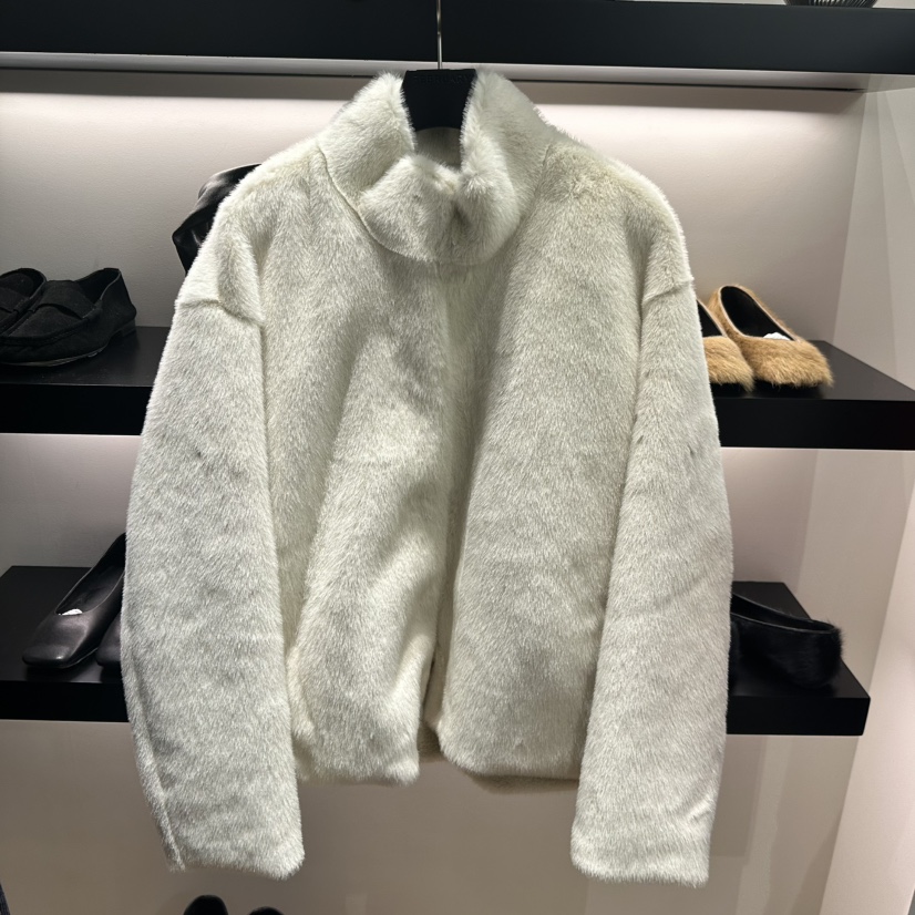FEBRUARY 11東大門㊣實拍女士新款休閑25秋冬夾克毛皮高領貂皮FEBRUARY 11夾克圖色1白色