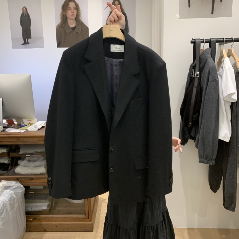 OURIN韓國代購㊣女士新款人氣真品熱賣休閑推薦25秋冬夾克羊毛OURIN夾克圖色2