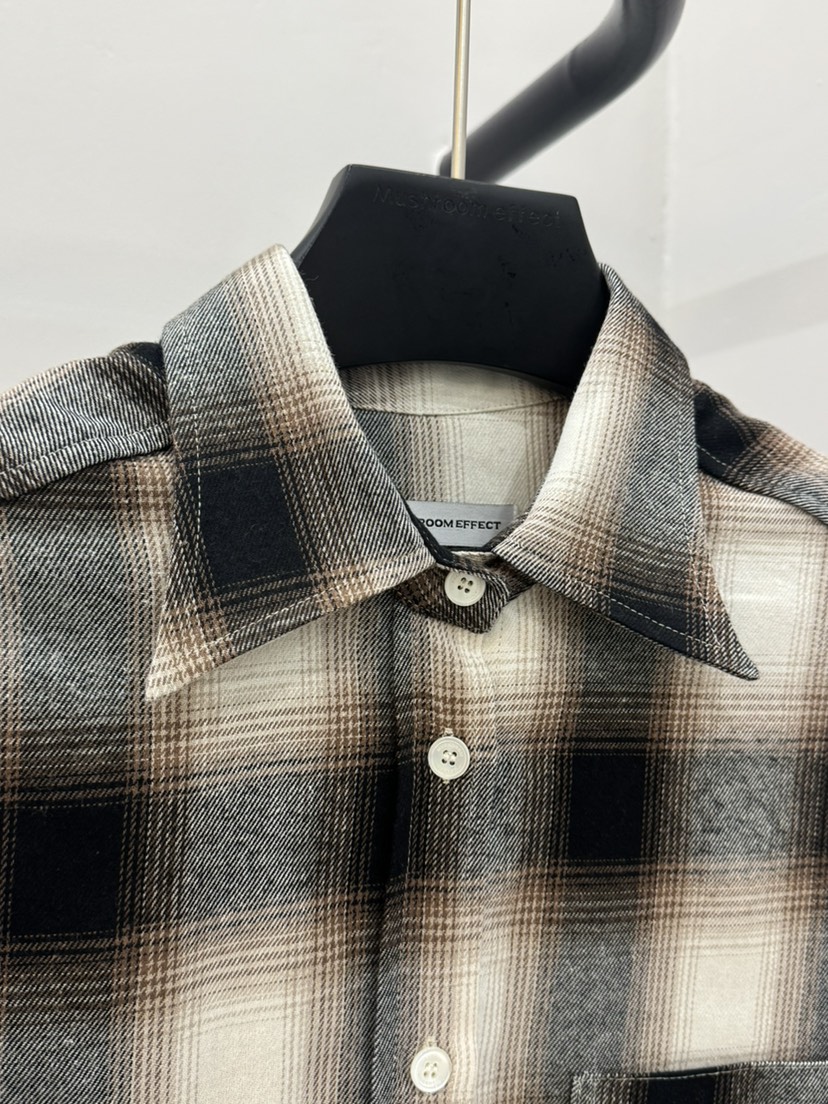 MUSHROOM EFFECT東大門㊣直郵女士新品時尚襯衫蕾絲衫格紋MUSHROOM EFFECT襯衫/蕾絲衫