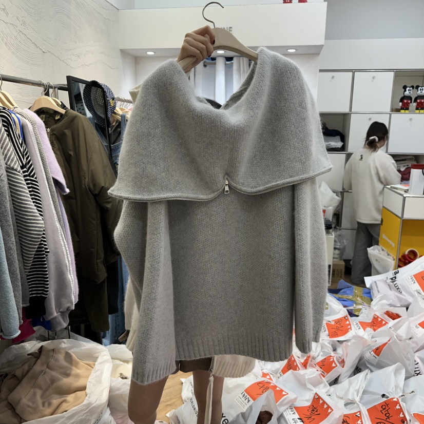 DE LINE東大門㊣實拍女士新款時尚人氣真品推薦針織衫安哥拉DE LINE針織衫